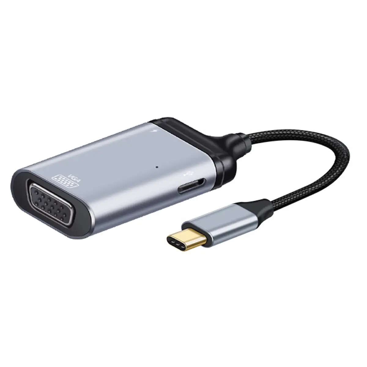 CY USB-C Тип C to VGA преобразователь RGB hdtv-адаптер 60 Гц 1080p Женские туфли на плоской