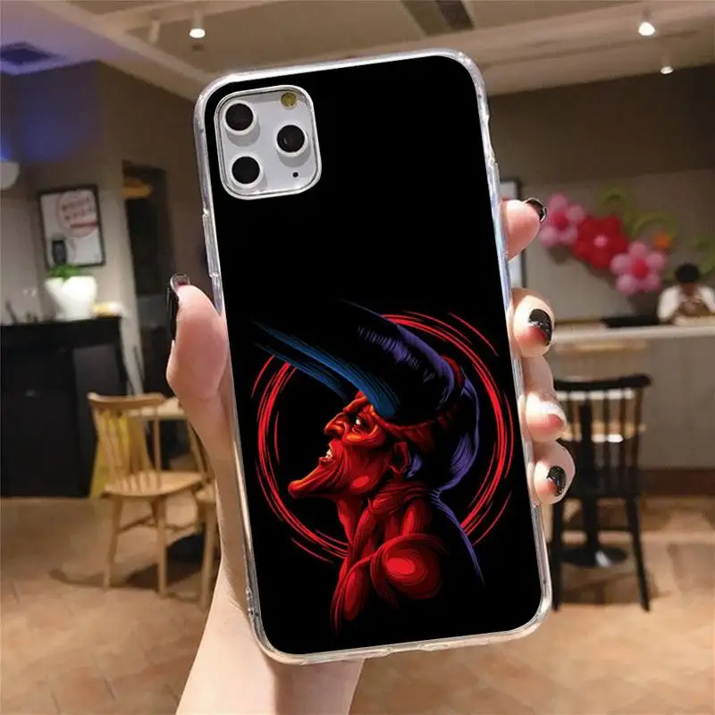 

Devil Satan New Fun Phone Case Transparent for iPhone 6 7 8 11 12 s mini pro X XS XR MAX Plus cover funda shell