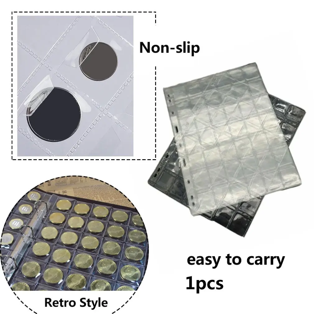 

42 сетки коллекция монет альбом страница ниже 28 мм Монеты имеют Противоскользящий чехол для монет книга Коллекция монет live page1 лист