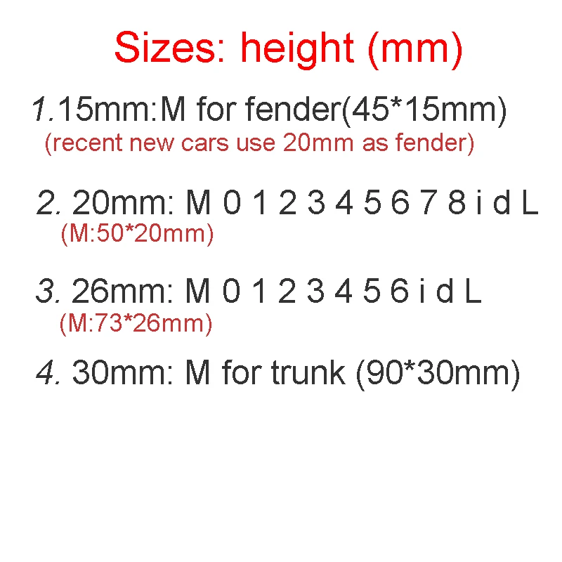 Глянцевая черная эмблема с буквами и цифрами для BMW M M1 M2 M3 M4 M5 M6 M7 M8 X4M X5M X6M M540i M135i M335i
