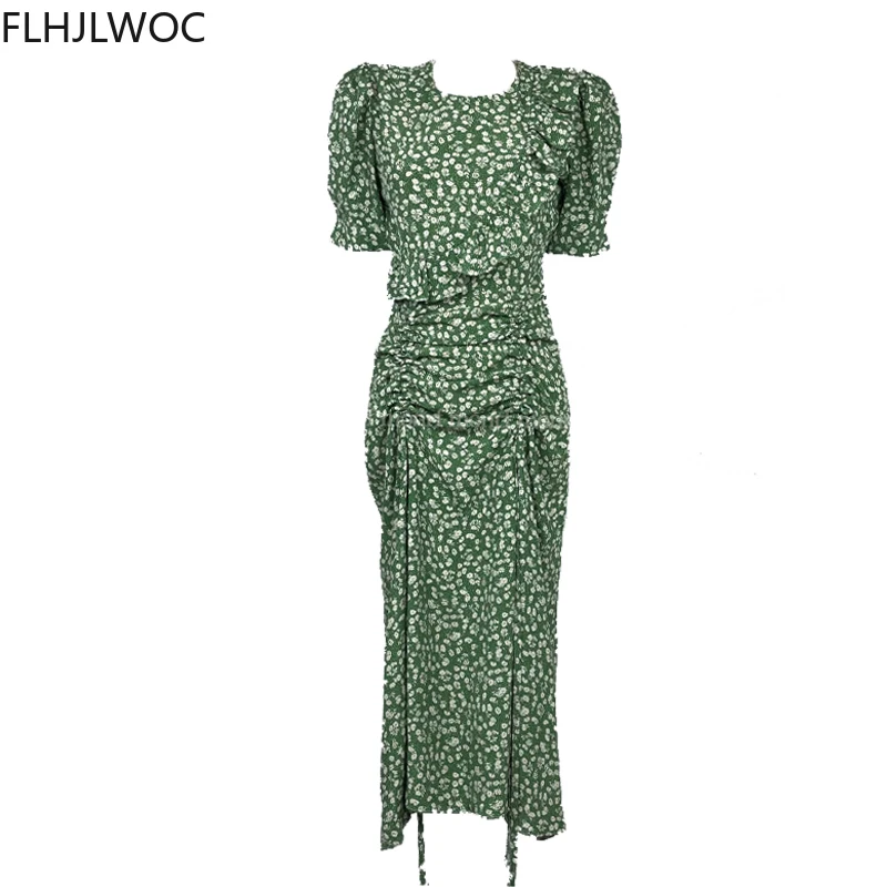 Зеленые винтажные платья лидер продаж женское летнее Милое Платье макси с
