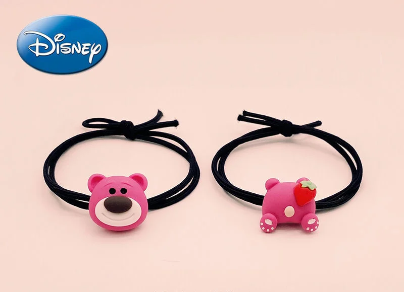

Disney Losto Mickey Minnie Head Rope Couple Small Rubber Band Hair Ring Cute Girl Hair Accessory Bracelet