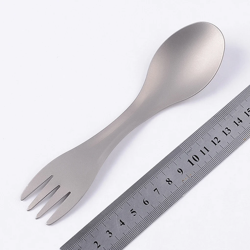 

2 in 1 Titanium Alloy Portable Fork Spoon fFork Camping Picnic Utensils Outdoor Tableware