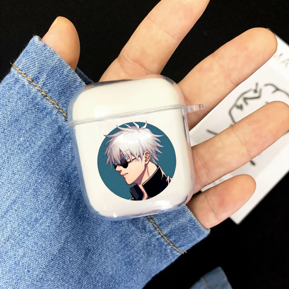 

New Anime Jujutsu Kaisen Yuji Itadori Fushiguro Megumi Clear Airpod Case for Apple Airpods 1 2 Wireless Bluetooth Earphone Coque