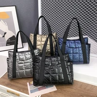 women quilted lattice shoulder nylon bags autumn winter new women trend chain bags shoulder messenger bags for gifts