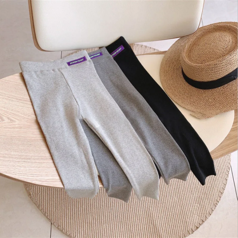 

Леггинсы с буквенным принтом для девочек, весна-осень 2021, леггинсы с эластичным поясом, Детские облегающие брюки, весенне-осенняя одежда, ле...