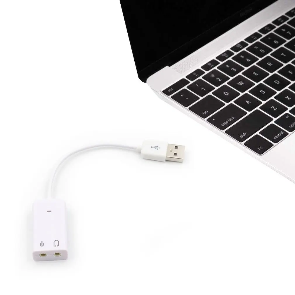 

External USB Sound Card 7.1 Adapter 5HV2 USB to 3D CH Sound Antimagnetic Audio Headset Microphone 3.5mm Jack For Laptop PC