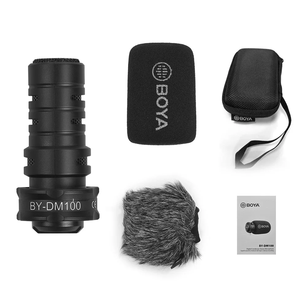 

BOYA BY-DM100 Superb Sound Digital Stereo Cardioid Condenser Microphone Mic for Android USB Type-C Devices Recording