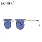 Солнцезащитные очки JASPEER без оправы UV400 для мужчин и женщин, круглые солнечные аксессуары в стиле стимпанк, без оправы