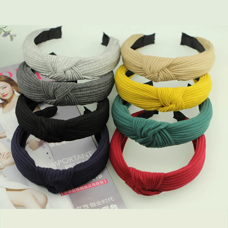 Женская эластичная повязка на голову с бантом узлом сверху цветочная для девочек