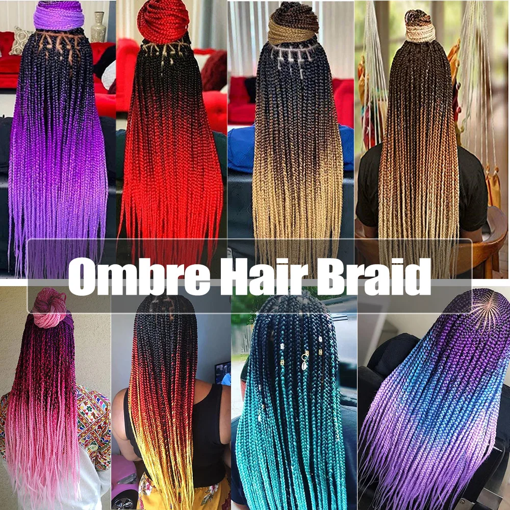 Braiding Hair Synthetic Extensions Hair for Braids Afro 24 Inch  Jumbo Braid Hair Extentions Ombre Color Accessories Alororo
