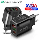 Зарядное устройство с 2 USB-портами и цифровым дисплеем, 5 В3 А