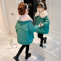 girls jacket 2021 winter warm outwear windproof hooded outwear single breasted coat childrens clothing 4 16 years old