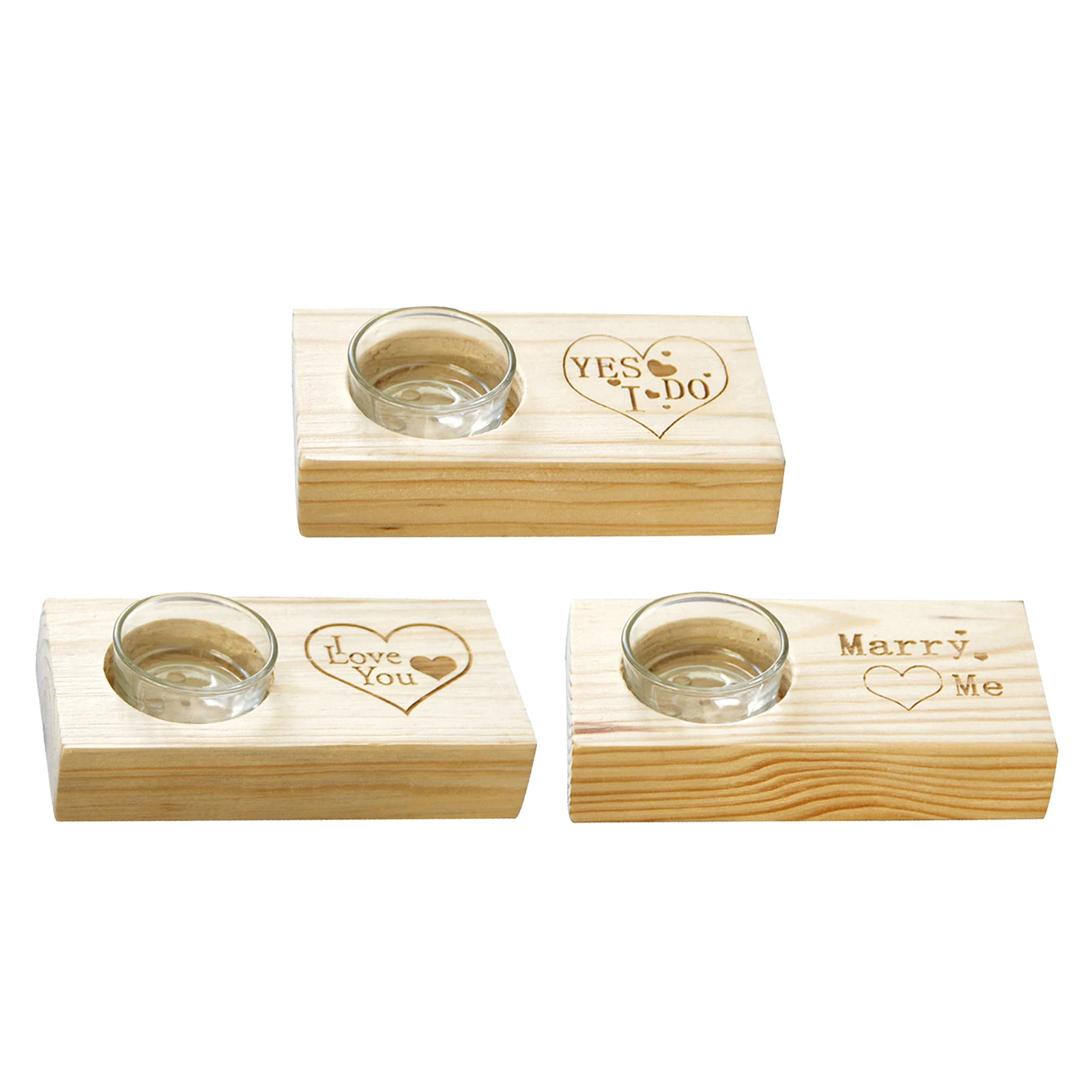 

Retro Handmade Wooden Tea Light Candle Holder Wedding Romantic Decoration