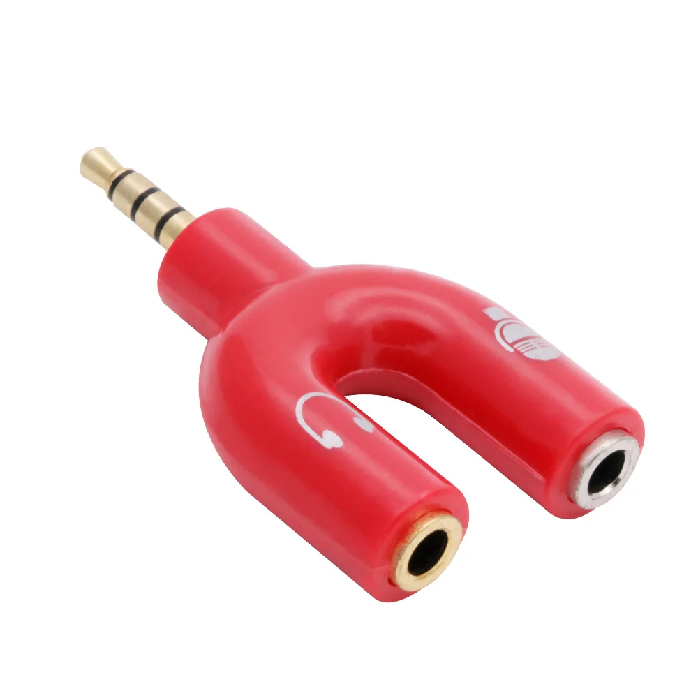 U адаптер двойной разъем для наушников 3 5 мм Аудиокабели сплиттер микрофон 2 в 1