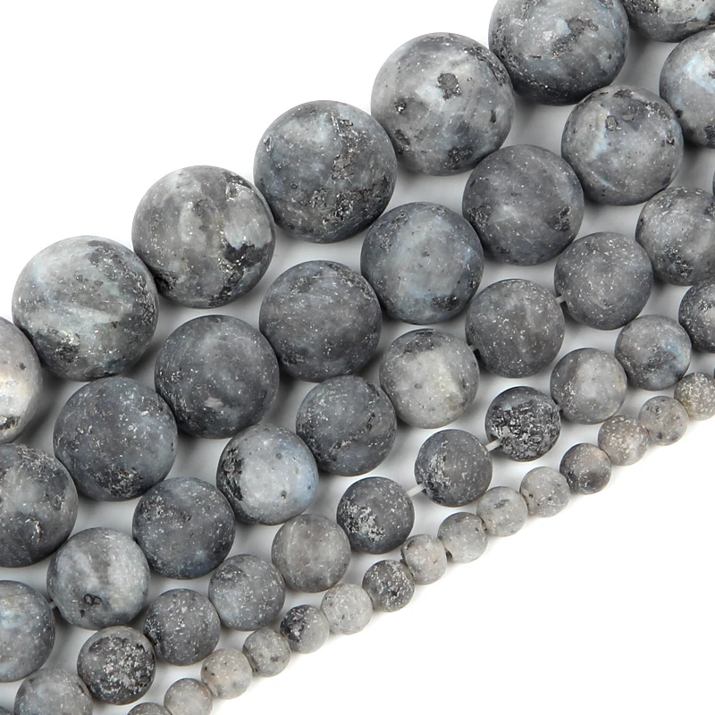 4-12mm Natural Stone Beads Loose Round Frosted Black Flash For Jewelry Making DIY Charm Bracelet Necklace Handmade | Украшения и