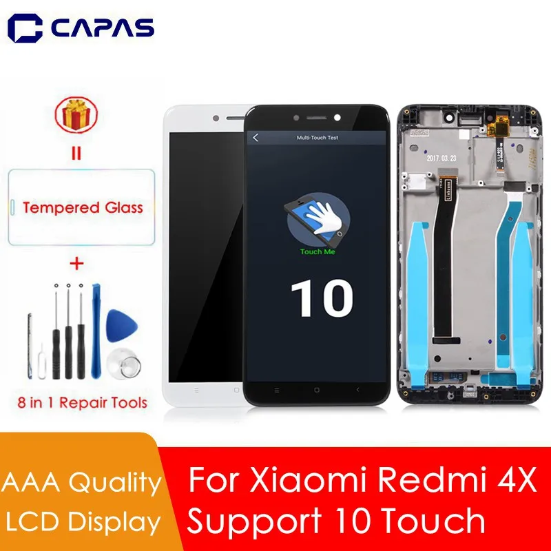 Класс AAA для Xiaomi Redmi 4X Global lcd дигитайзер дисплей сборка полный сенсорный полный экран сенсорный экран Запасные части