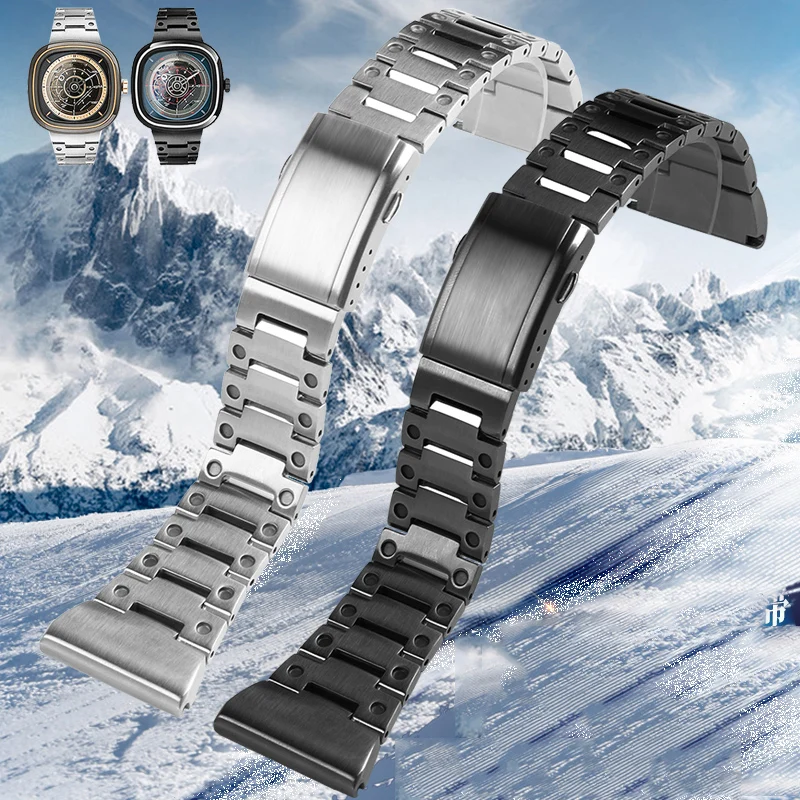 

Solid stainless steel watch belt for seven Fridays watchband q2q3m1m2p2p3 Diesel large men's watch accessories 28mm wristband