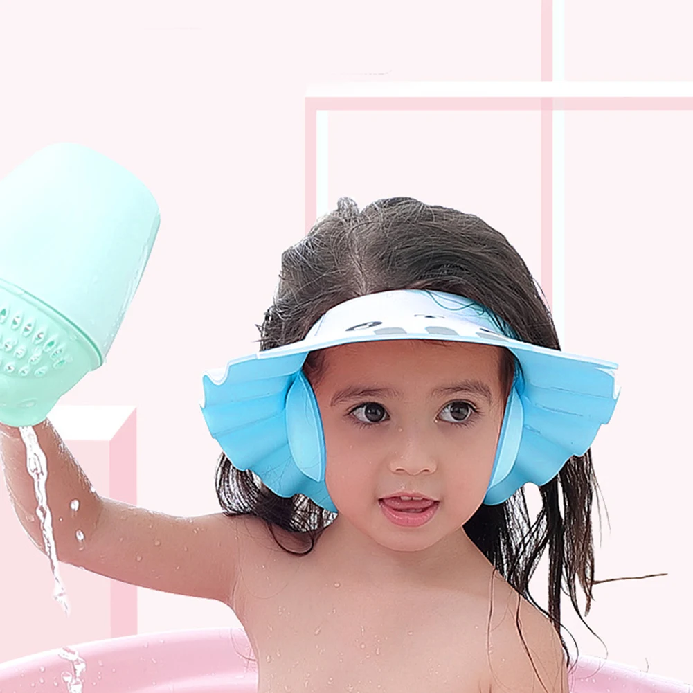 

Baby Adjustable Cat Style Shampoo Infant Bathing Ear Protection Hat Waterproof Shower Head Cover Children Bath Accessories