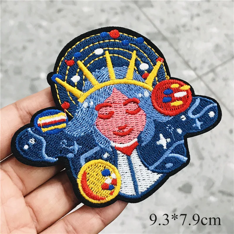 10Pcs Telescope Alien UFO Embroidered Patches Applique Iron on Badge Garment Apparel DIY Clothing Accessories Kid's Repair Holes - купить
