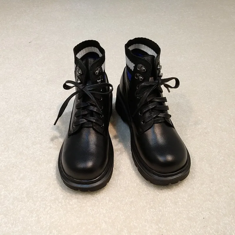 Женские ботильоны из натуральной кожи с круглым носком на шнуровке - купить по