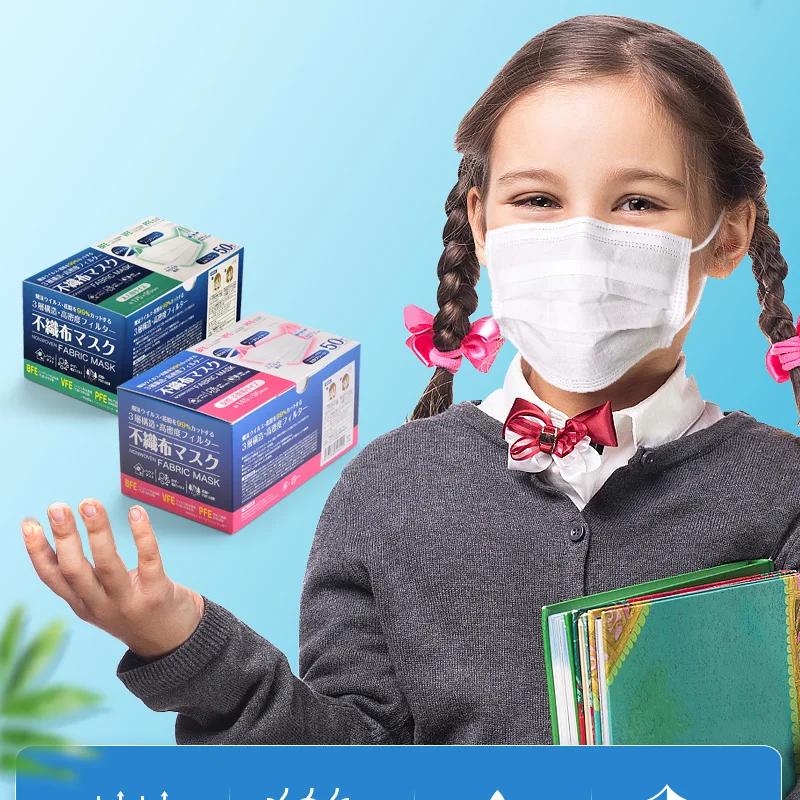 Белая одноразовая маска 3-слойная Нетканая противовирусная для лица