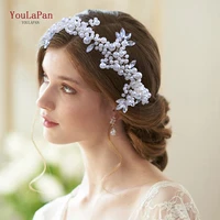 topqueen hp186 romantic bride hair jewelry silver pearl bridal tiara rhinestone bridal headband wedding hair accessories