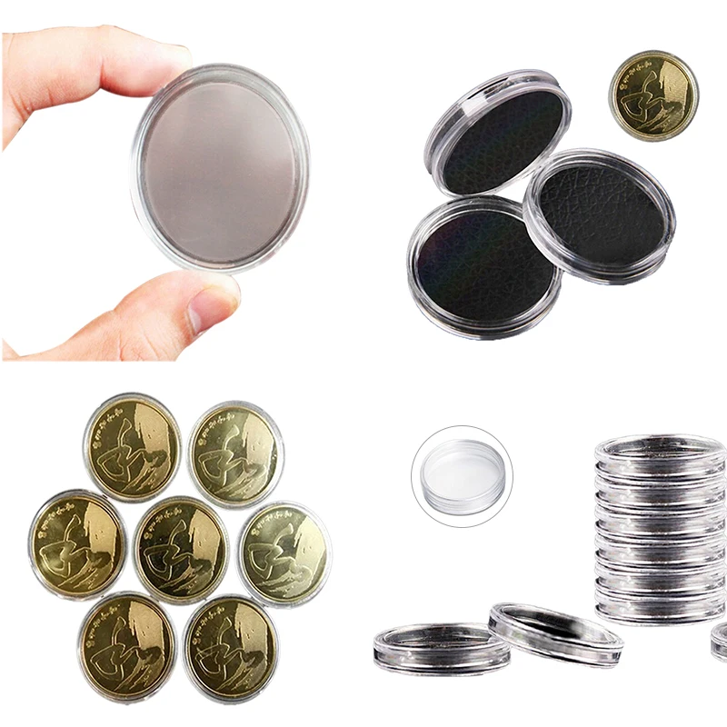 

Useful 10pcs/pack Transparent Coin Capsules Crafts Containers Storage/Collection Boxes Holders Diameter 19/23/25/30mm Round