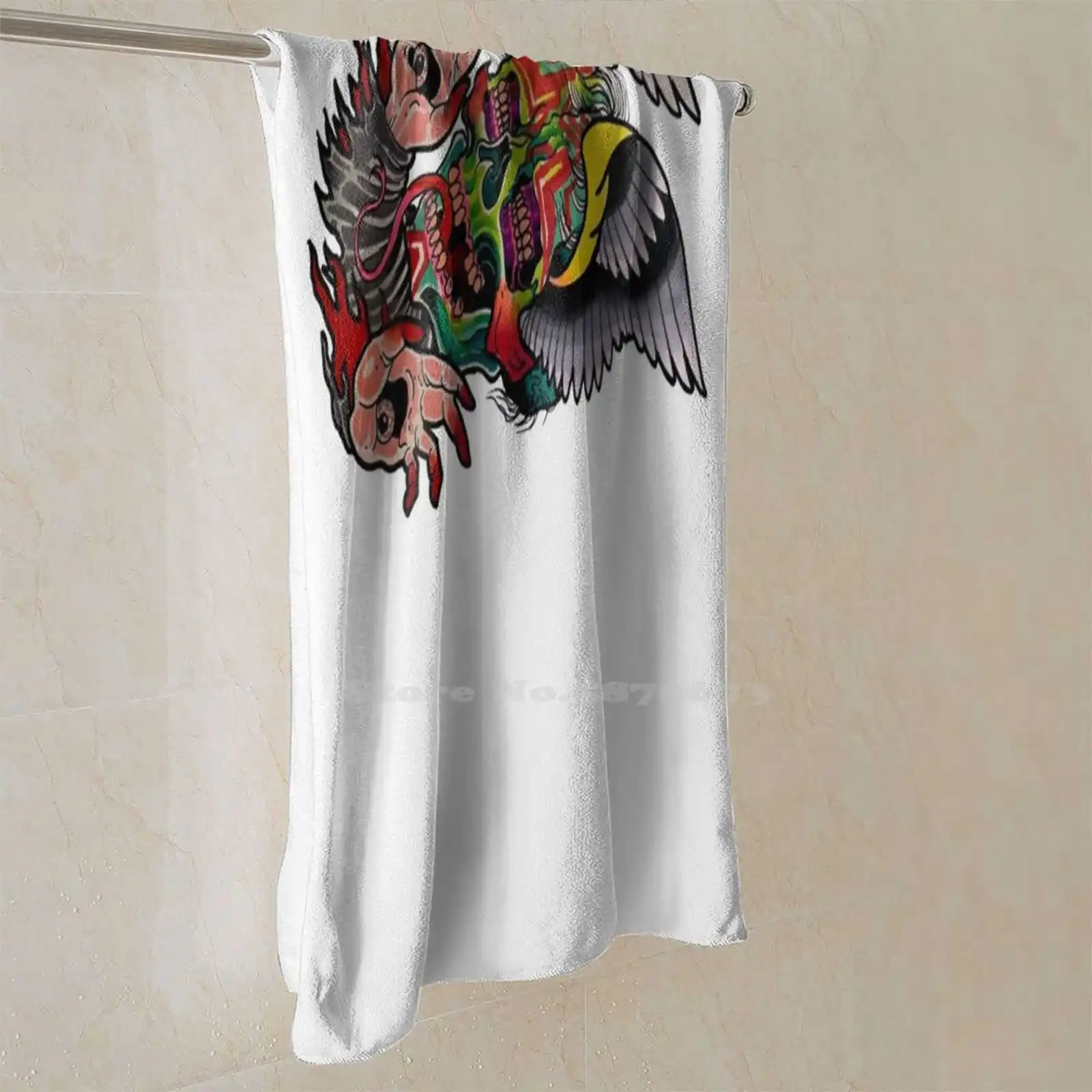 Мягкое полотенце для лица с рисунком в виде черепа монстра дома и улицы красивый