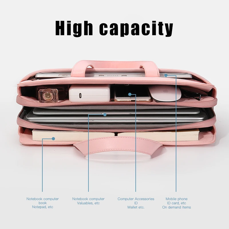 Portable Waterproof Laptop Bag Business Office File Storage Organizer Travel Out Macbook Computer Handbag Accessories Supplies