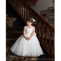 lovely flower girls dresses for weddings little girl lace appliques top open back formal dress special occasion gowns oversize b