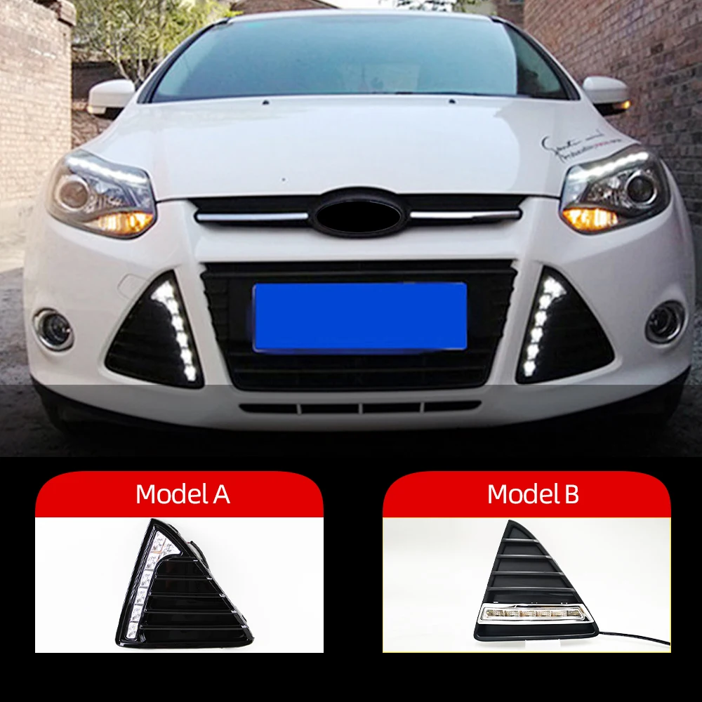 Автомобильные мигающие дневные ходовые огни 2 шт DRL для Ford Focus 3 2012 2013 2014 2015