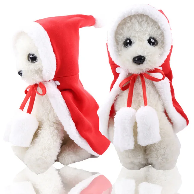 

Santa Costume Holiday Cosplay Party Apparel Suit Cute Kitten Puppy Cape Clothes Cloak Dog Christmas