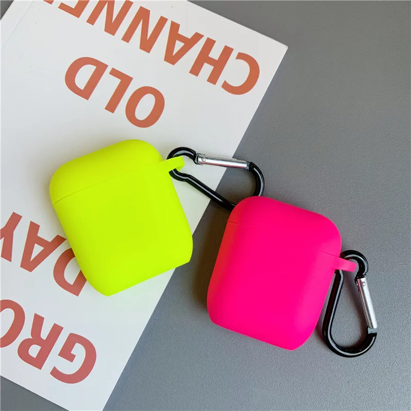 Защитный чехол для наушников Apple Airpods Pro/2/1 флуоресцентный однотонный |