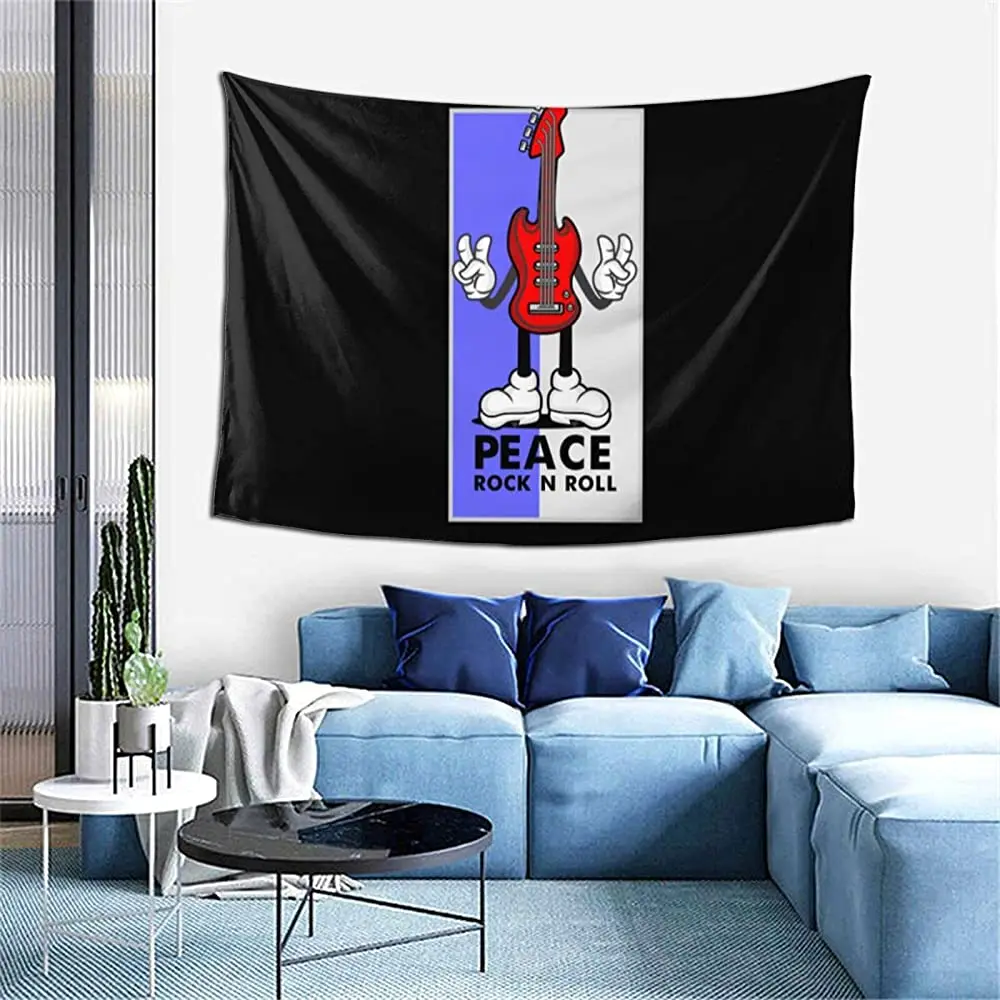 

Peace and Rock Roll Tapestry for Bedroom Livingroom Dormitory Wall Hanging Decoration Tapestries 60×40inch