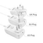 Универсальный адаптер для подсветки, трансформатор с белой крышкой, вилка стандарта США, ЕС, Великобритании, источник питания для светодиодсветильник лент 12 В постоянного тока, 2 А