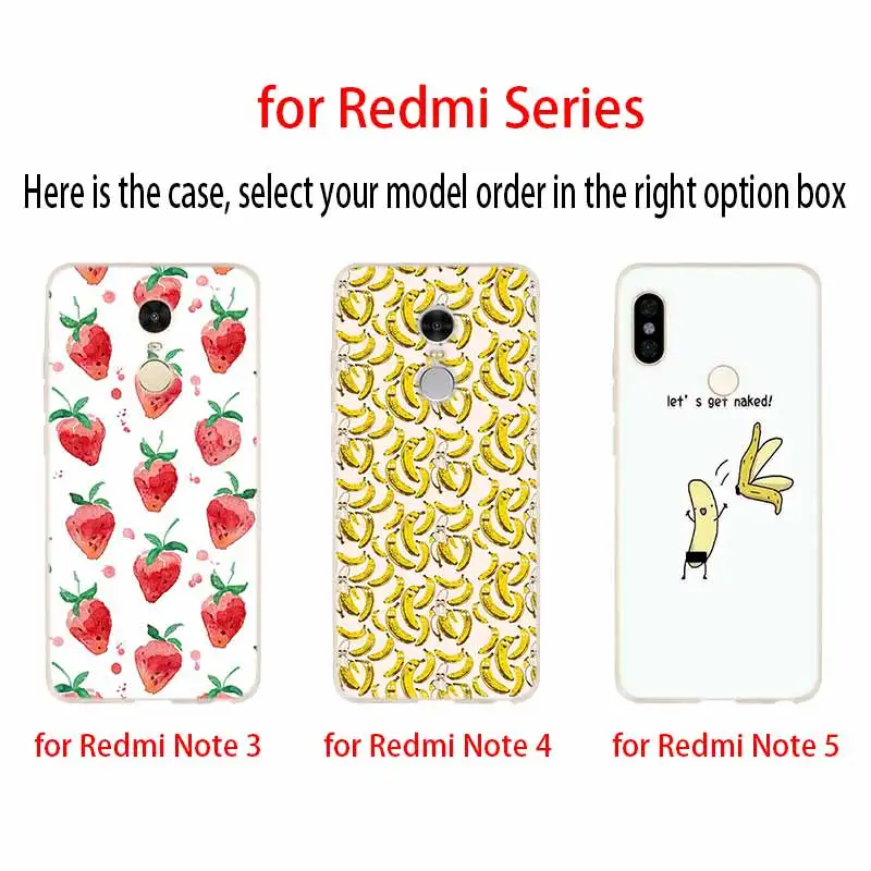 Силиконовый чехол для Xiaomi Redmi 10 9 8 7 6 5 4 A 9at Prime 4x Y3 с клубничным бананом | Мобильные