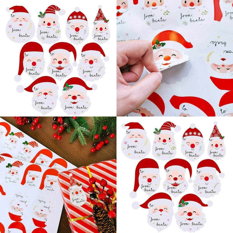 

90Pcs Christmas Name Tags Stickers Cute from Santa Smile Labels Party Favors
