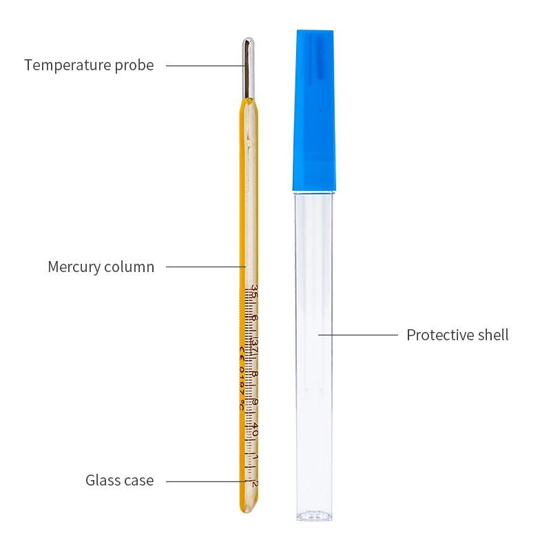 

1 PC Medical Mercury Glass Thermometer Clinical Thermometer Body Fever Thermometer Baby Medical Mercury Thermometer for Children