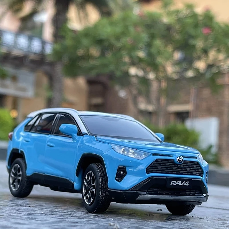 1:32 RAV4 Alloy Car Diecast Sound And Light Pull Back Model Toy Metal Vehicle Mini Simulation Collection Gifts Toys for boys | Игрушки и