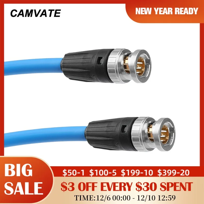 

CAMVATE Standard Neutrik BNC Straight Male To BNC HD SDI 4K Video Coaxial Cable LV-61S For FS5 To Atomos Shogun Inferno (104cm)