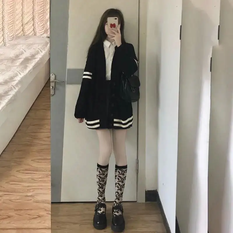 Женский винтажный кардиган с вышивкой пчела Повседневный Кардиган оверсайз