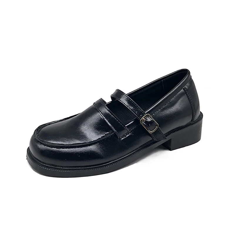

Shoes Woman Flats Oxfords Shallow Mouth Modis British Style Casual Female Sneakers All-Match Round Toe Dress Leather Retro 2021
