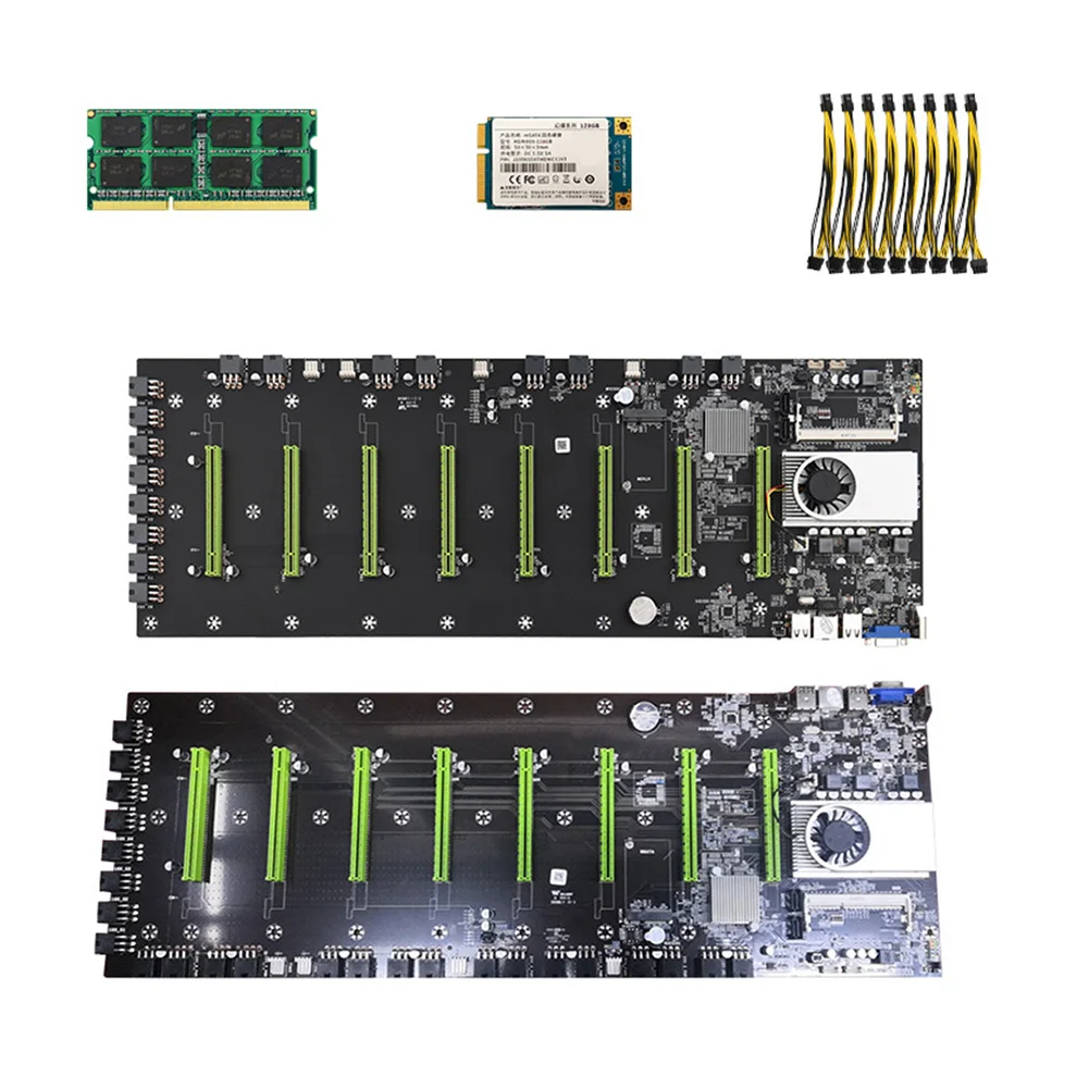 

BTC-D37 55 мм 8x PCI Express 16X DDR3 SODIMM материнская плата для майнинга с процессором 128G MSATA 8-контактный кабель адаптера