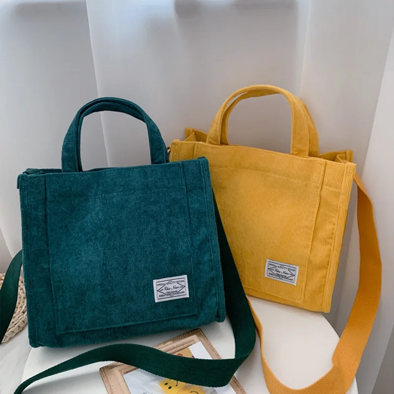 

Small Corduroy Bag Women's Shoulder Bag Designer Girls Handbags Female Shopper Tote Bag Crossbody Bag Vintage Book Messenger Bag