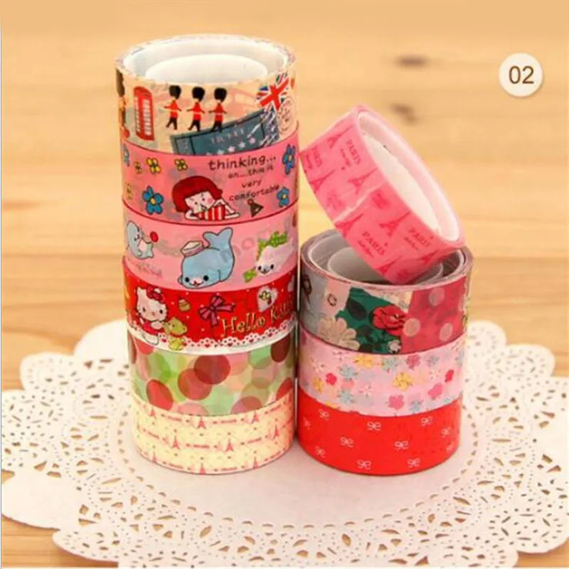 10 шт./упаковка разноцветная офисная клейкая лента 5 метров | Канцтовары для офиса