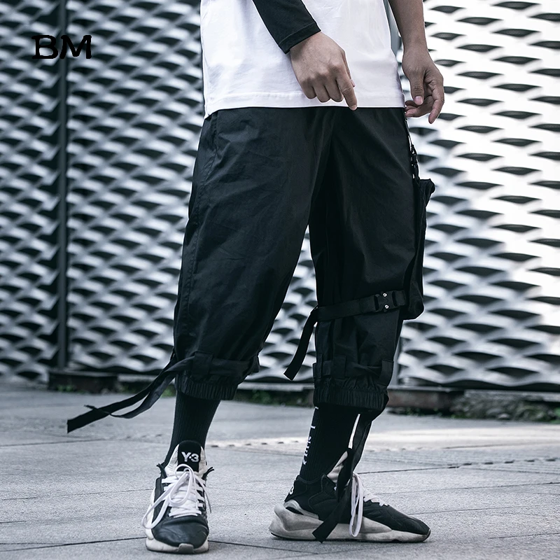 Мужские брюки-карго серии Black Streamer модные Джоггеры в стиле хип-хоп уличная одежда