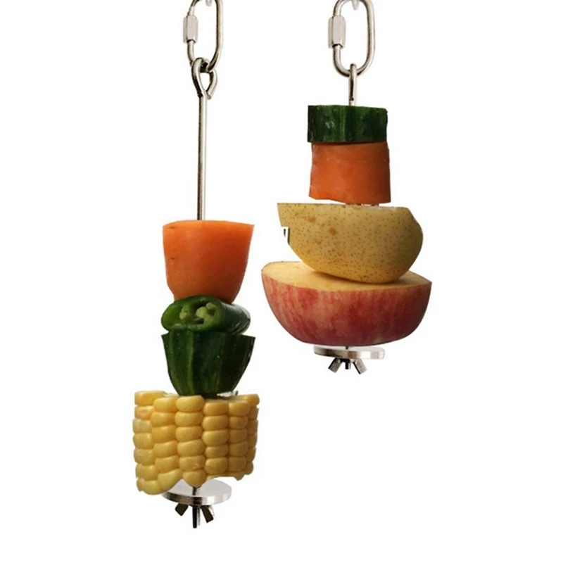 2 шт. птица Еда держатель Птичьи кормушки Нержавеющая сталь попугай фрукты