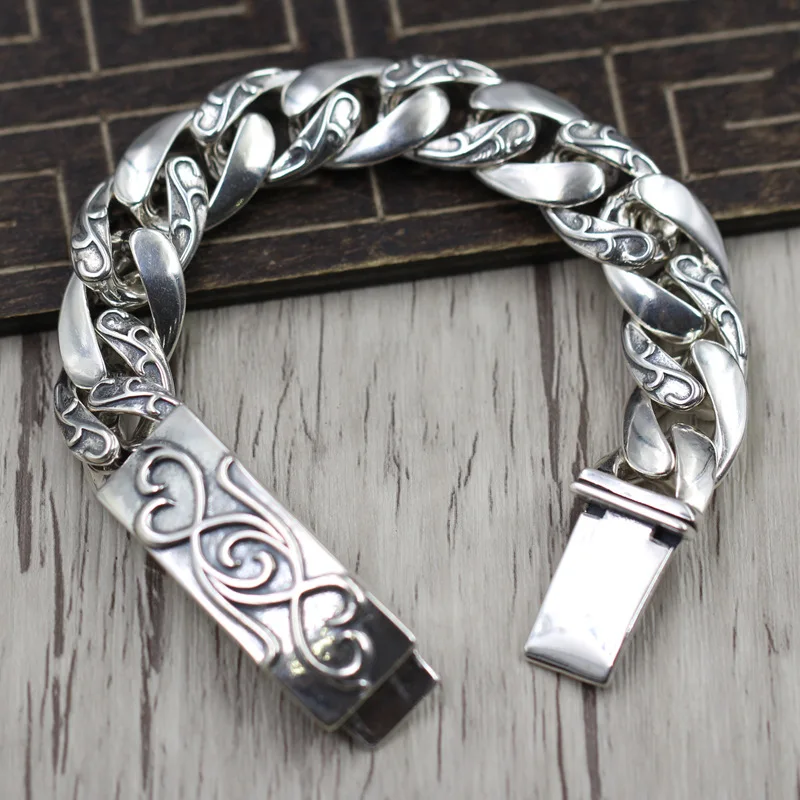 

Thai Silver Domineering Eternal Rattan Rough Bracelet Retro Punk men's Personality Bracelet Sterling Silver 925 Create