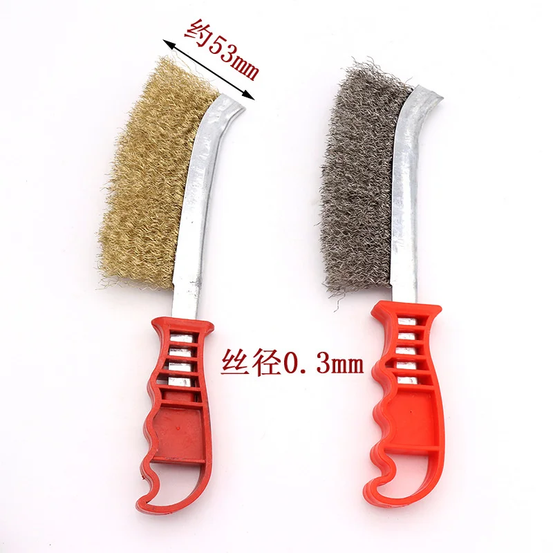 

1Pcs Stainless Steel Brushe Rust Plastic Handle Cleaner Wire Brush Clear Hand Tools Polishing Brush for Removing Rust Deburring